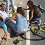 Ciclista Edílson, responsável pelo congestionamento